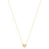 Collier plaqué or jaune coeur et zirconias 45cm - vue V2