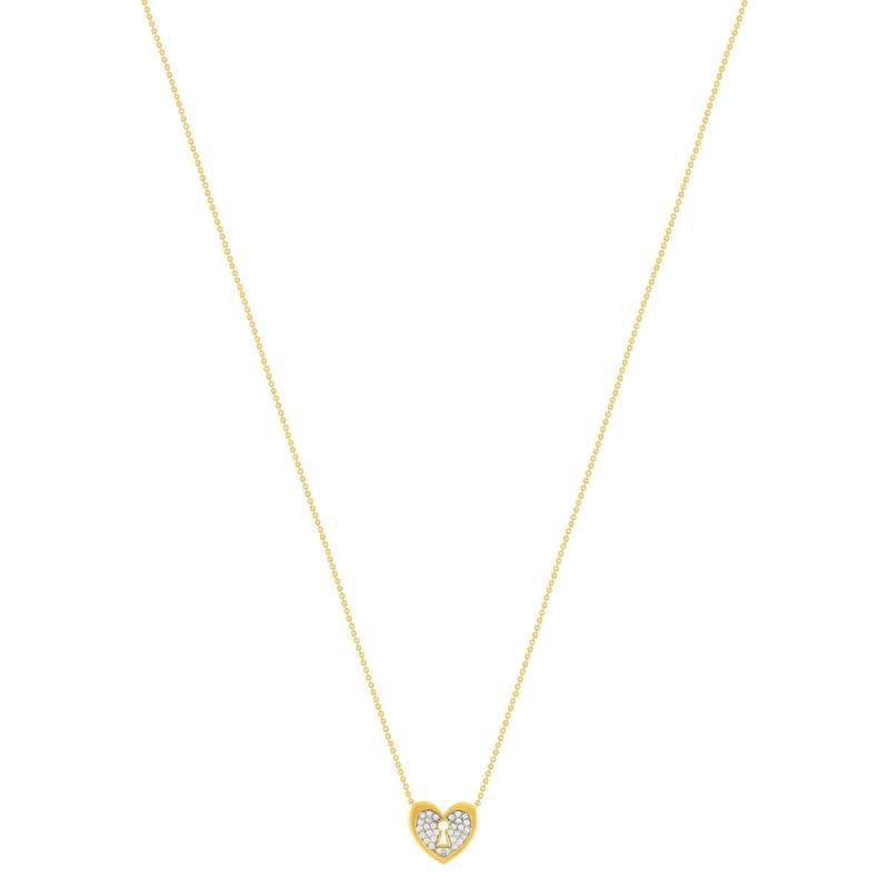 Hart en zirkonia ketting 45cm - bekijk 2