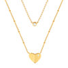 Collier plaqué or jaune coeur et zirconias45cm - vue V1