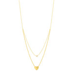 Collier plaqué or jaune coeur et zirconias45cm - vue 2