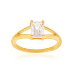 Bague plaqué or jaune et zirconias - vue 1