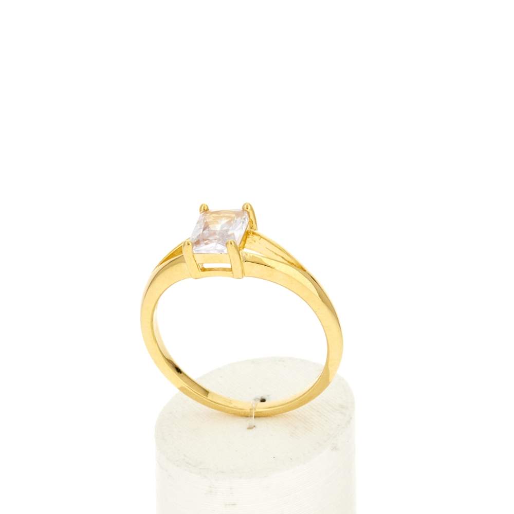 Bague plaqué or jaune et zirconias - vue 2