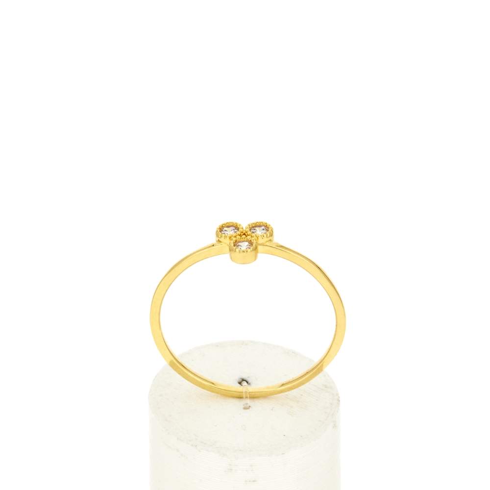 Bague plaqué or jaune et zirconias - vue 1