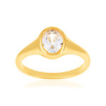 Bague plaqué or jaune et zirconias - vue 1