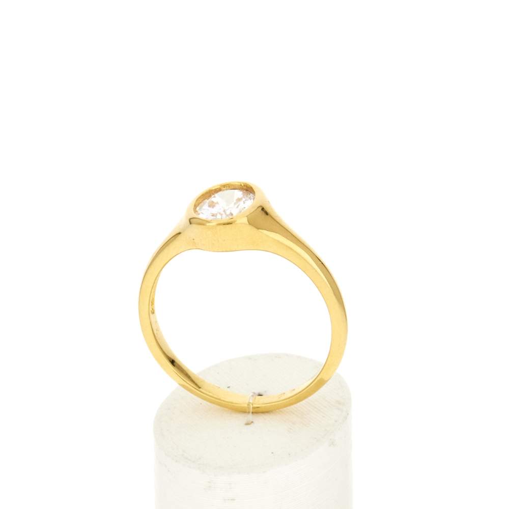Bague plaqué or jaune et zirconias - vue 2
