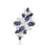 Bague argent saphirs synthétiques et zirconias - vue V3