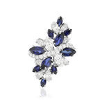 Bague argent saphirs synthétiques et zirconias - vue 3