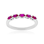 Bague argent 925 pierres synthétiques roses - vue 1