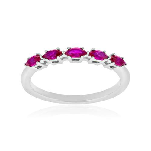 925 silver ring with synthetic pink stones