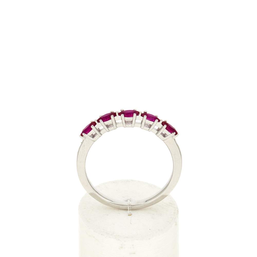 Bague argent 925 pierres synthétiques roses - vue 1