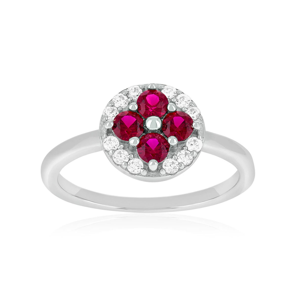 Bague argent 925 pierres synthétiques roses et zirconias