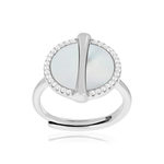 Bague argent 925 nacres et zirconias - vue 1