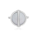 Bague argent 925 nacres et zirconias - vue 3