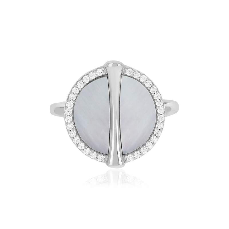 Bague argent 925 nacres et zirconias - vue 3