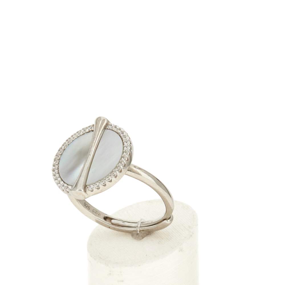 Bague argent 925 nacres et zirconias - vue 3