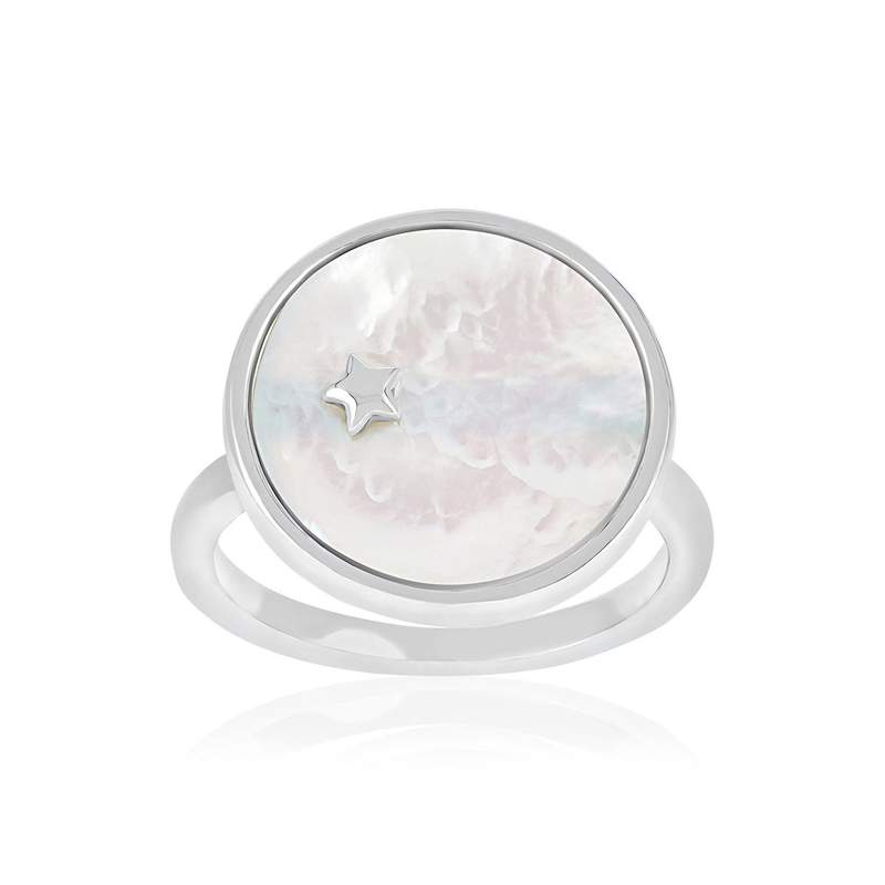 Bague argent 925 nacres étoile - vue 1
