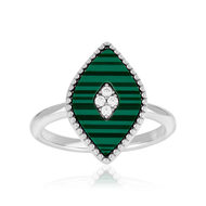 Bague argent 925 malachites