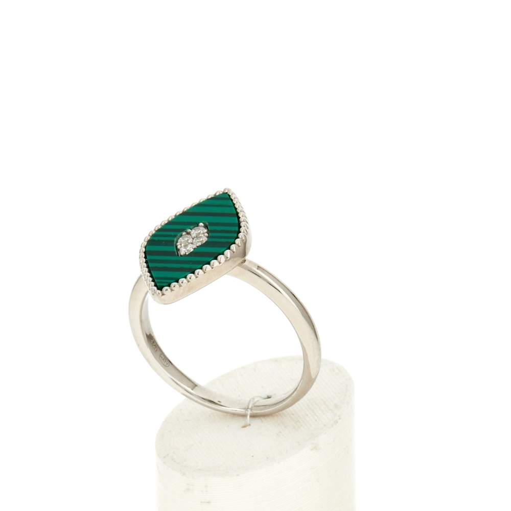 Bague argent 925 malachites - vue 3