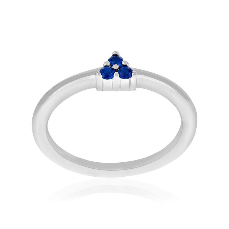 Bague argent 925 pierres imitation bleues - vue 1