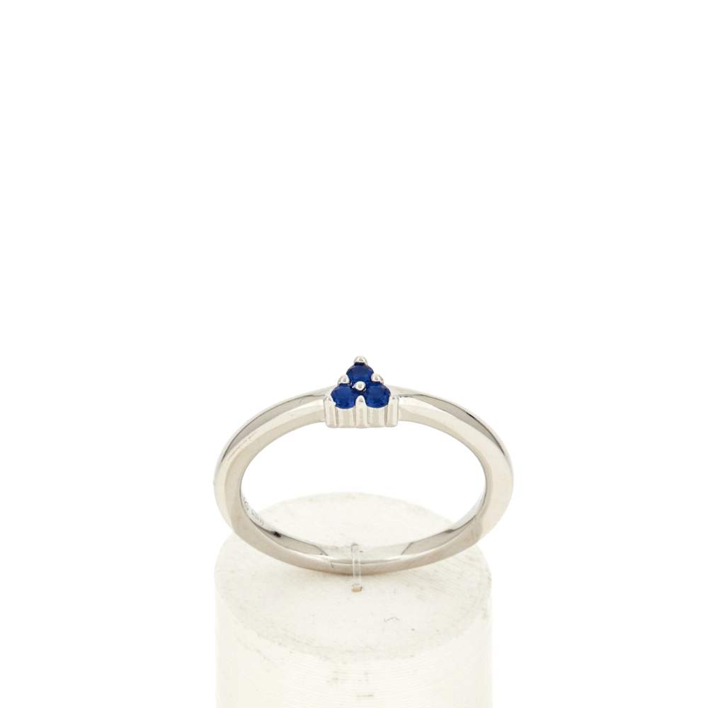 Bague argent 925 pierres imitation bleues - vue 1