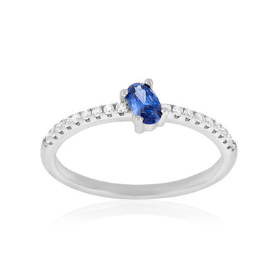 Bague argent 925 pierres imitation bleues - vue 1