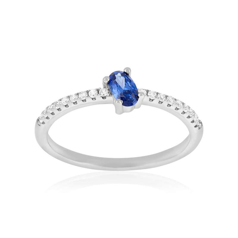 Bague argent 925 pierres imitation bleues - vue 1