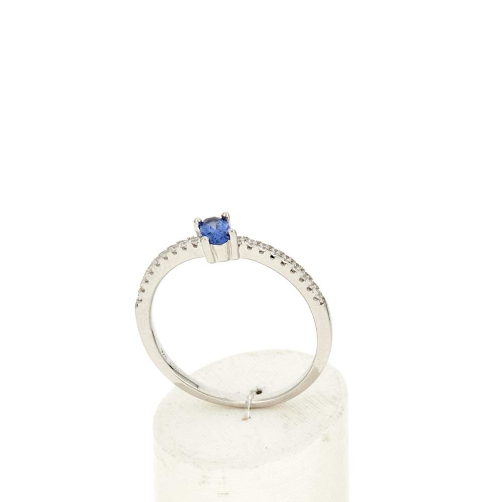 Bague argent 925 pierres imitation bleues - vue 2