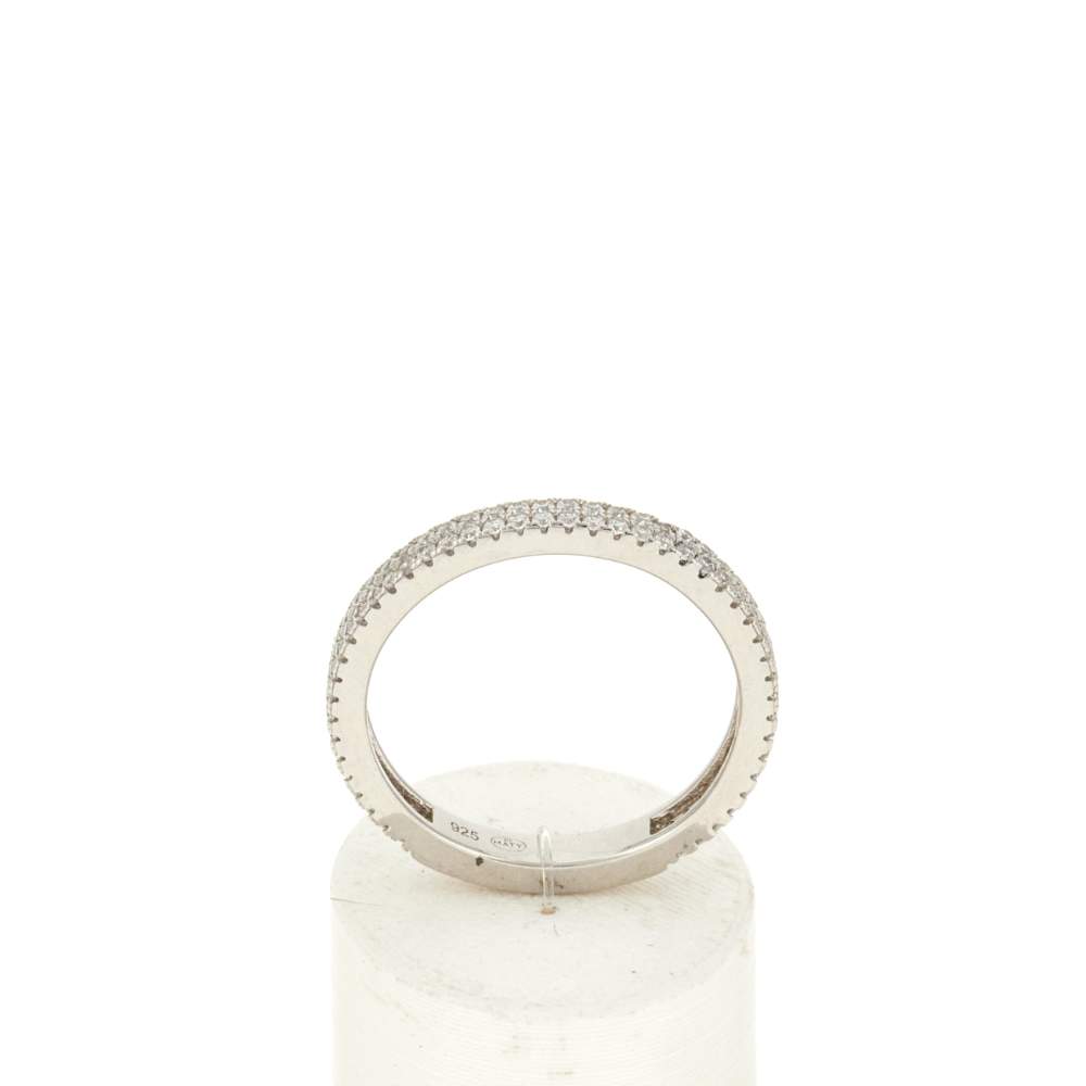 Bague argent 925 et zirconias - vue 2