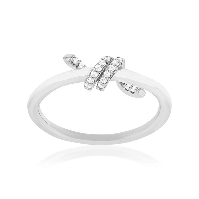 Bague argent 925 et zirconias - vue 1