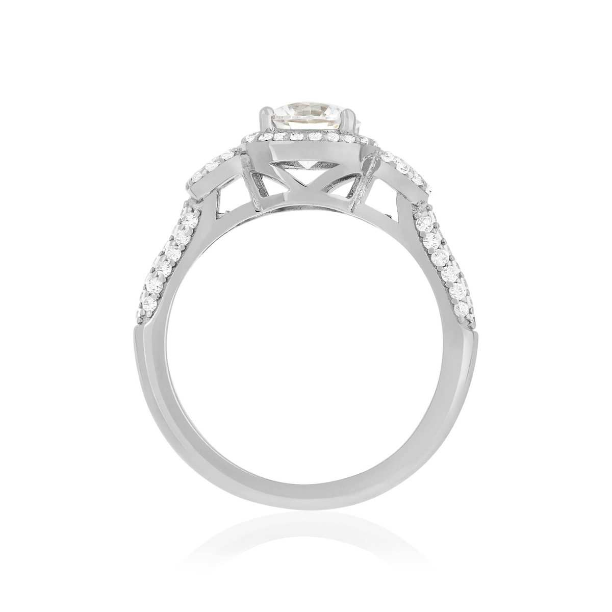 Bague argent 925 et zirconias - vue 2