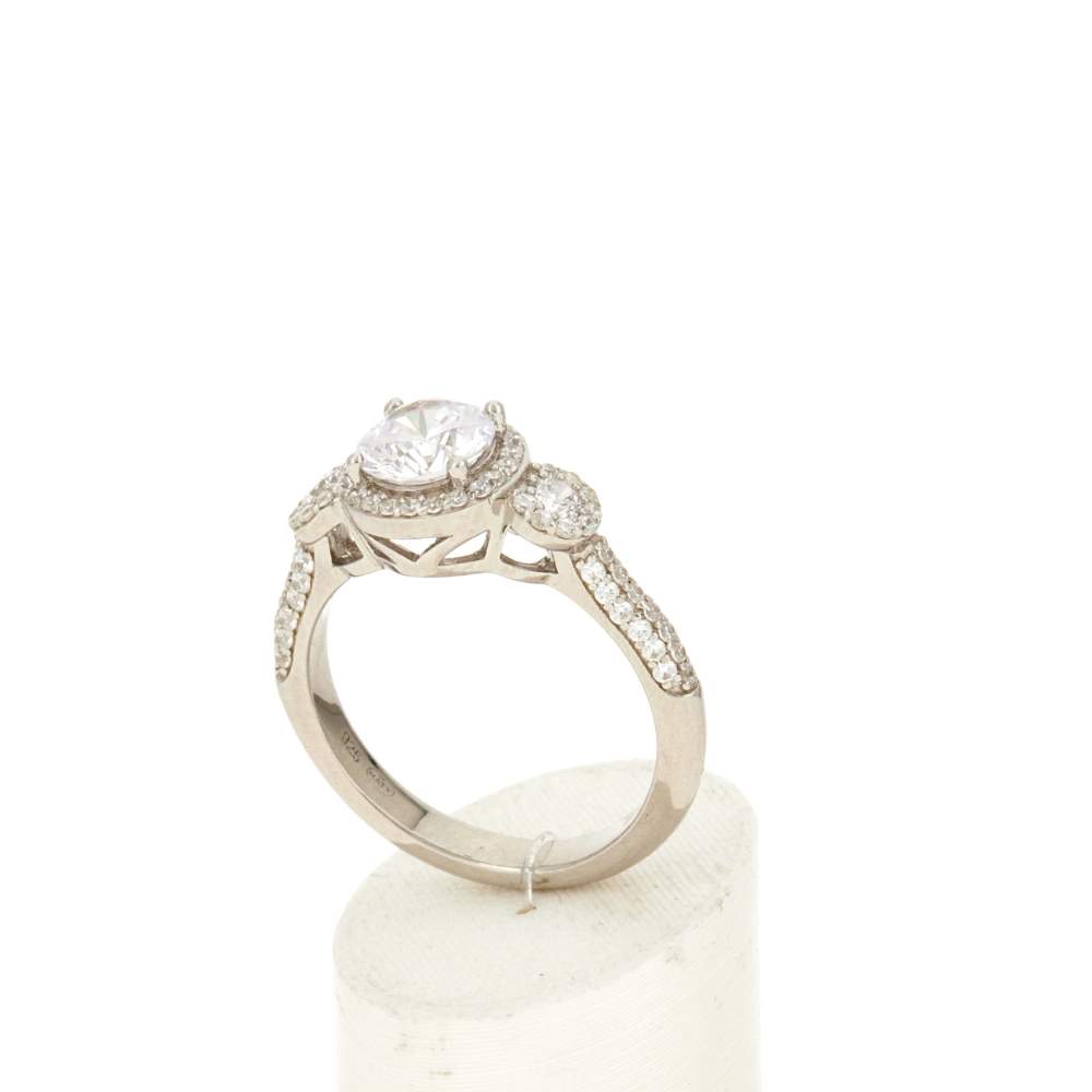 Bague argent 925 et zirconias - vue 3