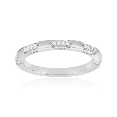 Bague argent 925 et zirconias - vue 1