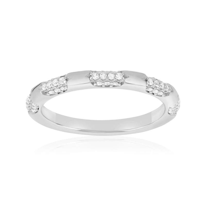 Bague argent 925 et zirconias - vue 1