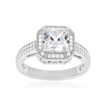 Bague argent 925 et zirconias - vue 1