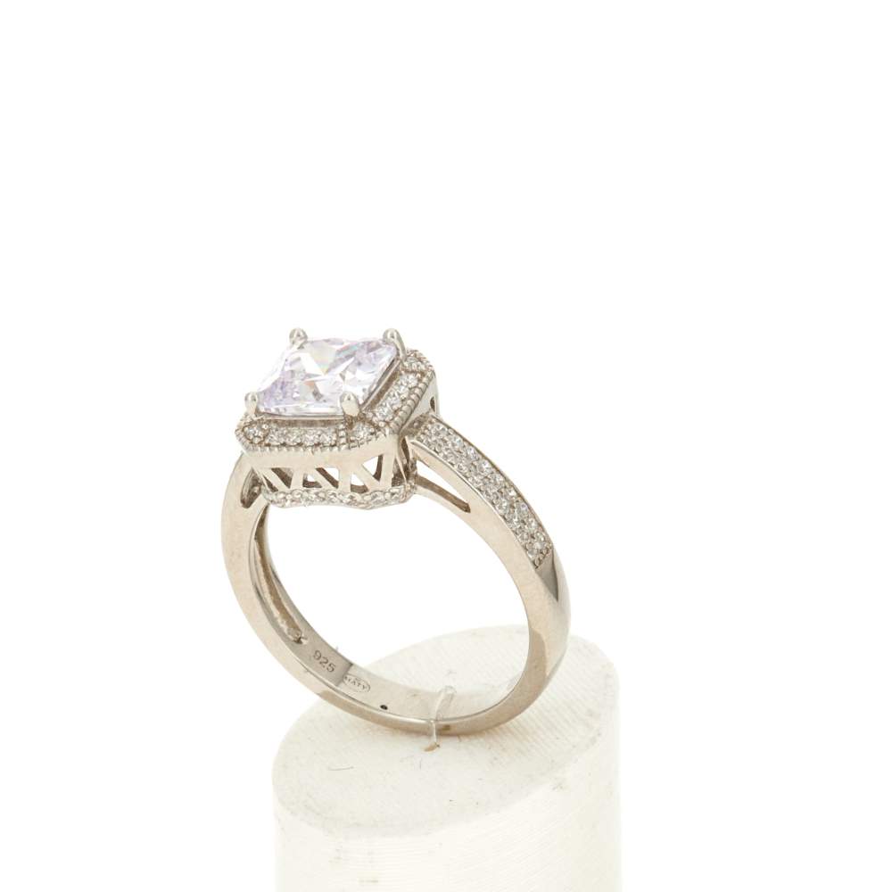 Bague argent 925 et zirconias - vue 3