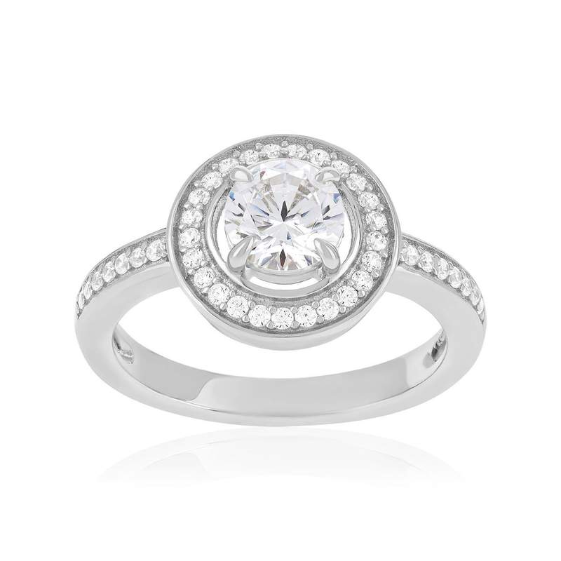Bague argent 925 et zirconias - vue 1