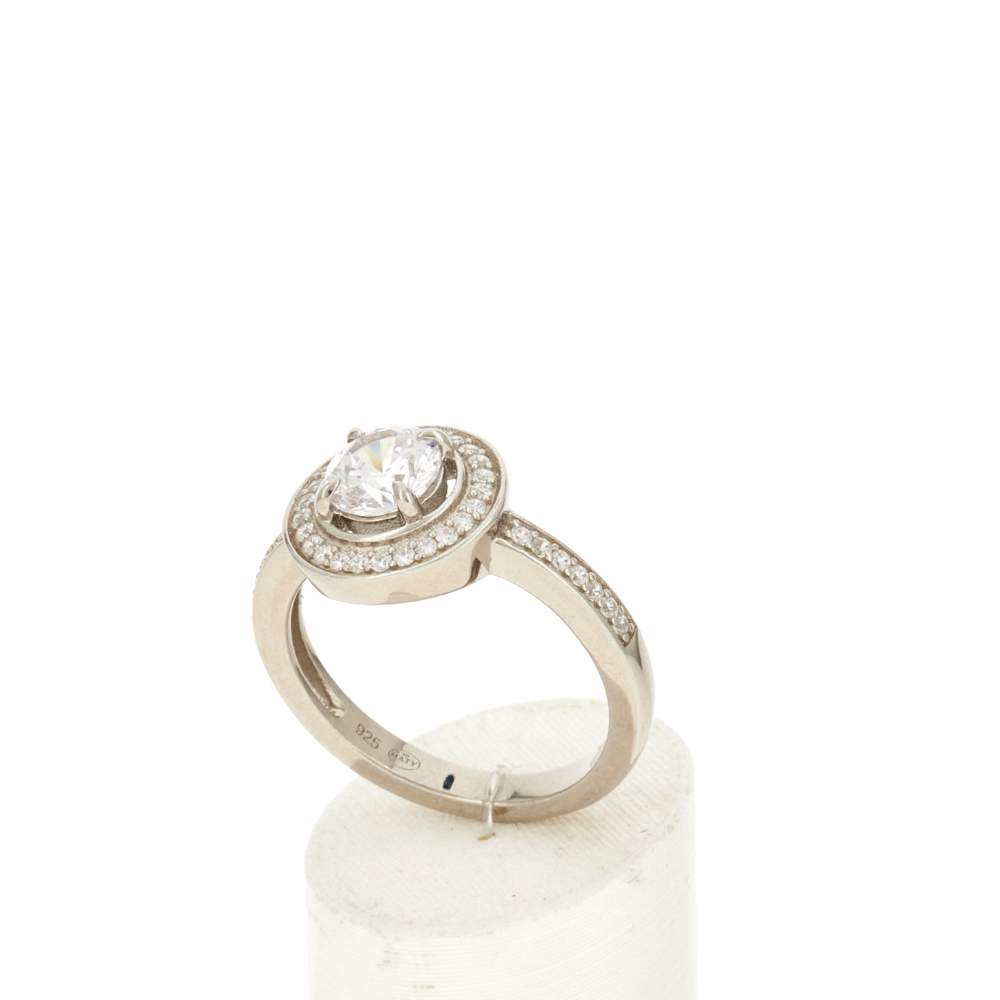 Bague argent 925 et zirconias - vue 3