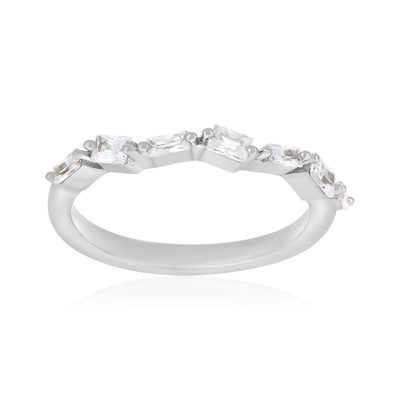 Bague argent 925 et zirconias - vue 1