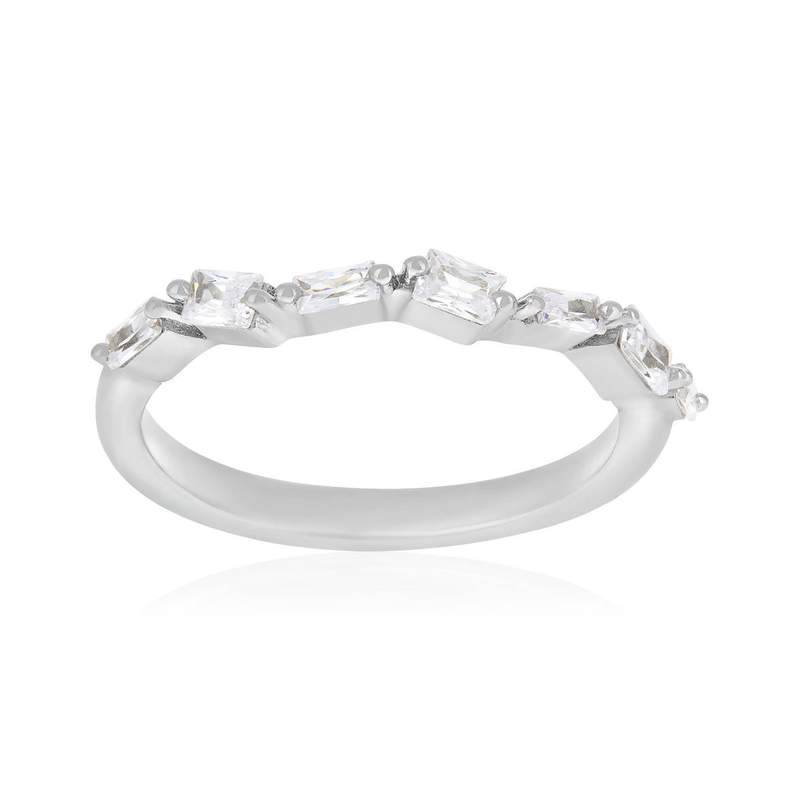 Bague argent 925 et zirconias - vue 1
