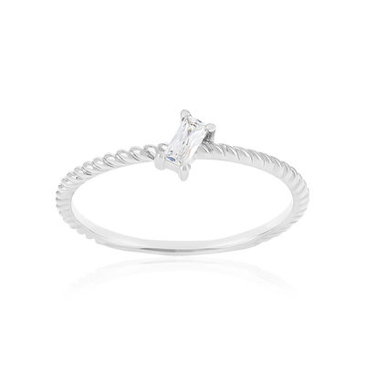 Bague argent 925 et zirconias - vue 1