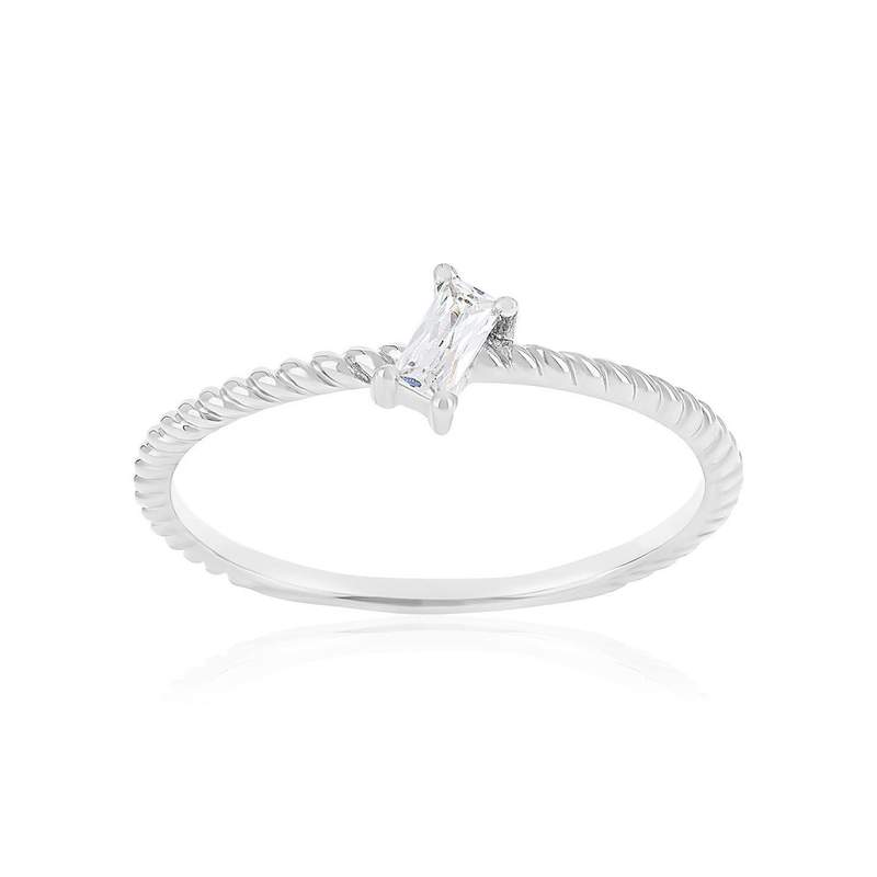 Ring van 925 zilver met zirkonia's - aanzicht 1