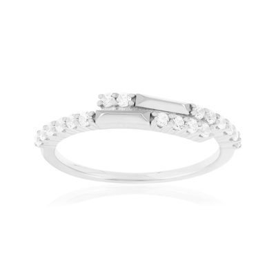 Ring van 925 zilver met zirkonia's - aanzicht 1