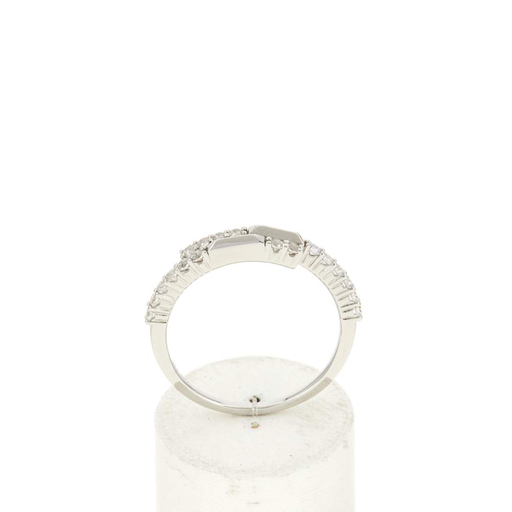 Ring van 925 zilver met zirkonia's - aanzicht 1