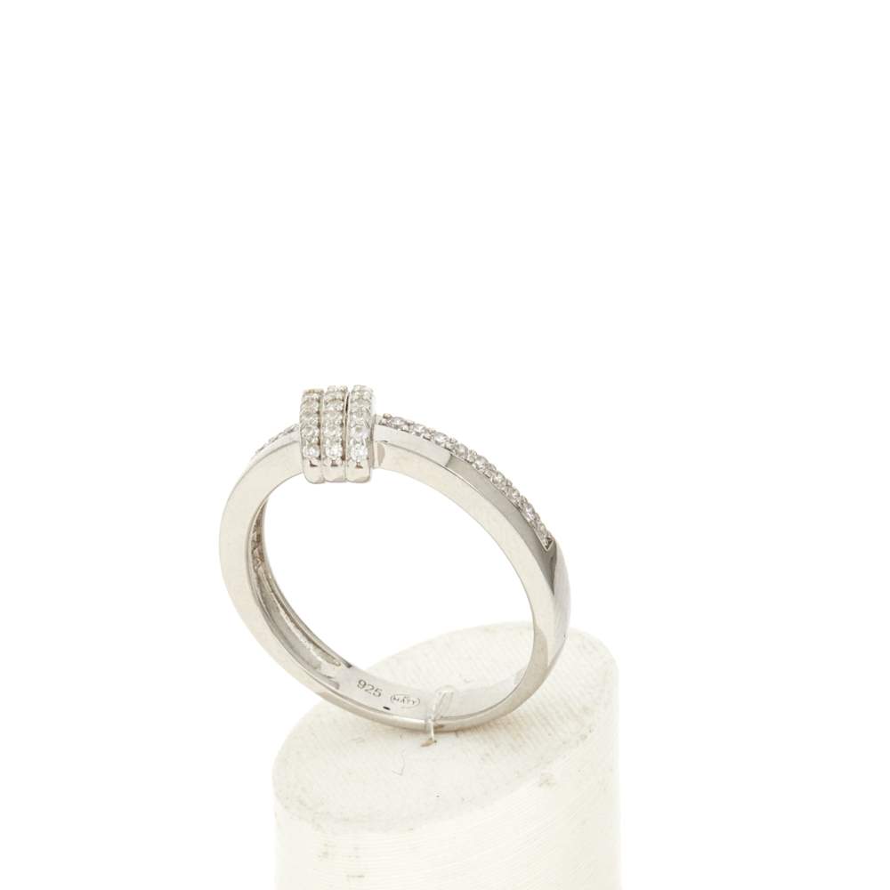 Bague argent 925 et zirconias - vue 3