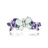 Bague argent 925 papillons opales et zirconias violets - vue V3