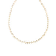 Collier or 750 jaune strié perles de culture du Japon 45 cm