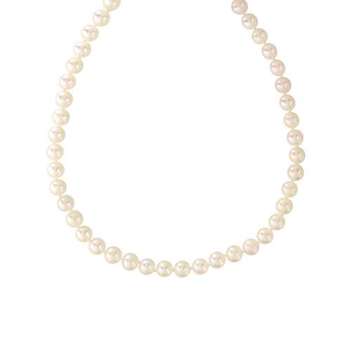 Gold necklace 750 yellow Chinese cultured pearls 45 cm