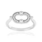 Bague argent 925 et zirconias - vue 1