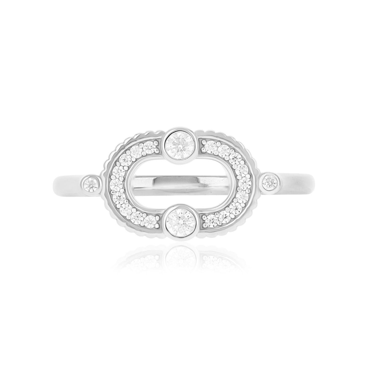 Bague argent 925 et zirconias - vue 3