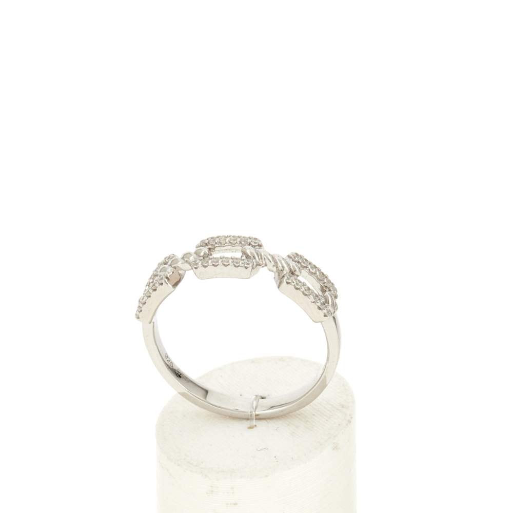 Bague argent 925 et zirconias - vue 2